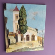 Kościół, olej na płótnie, 60x50 cm