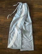 Nowe Spodnie Dresowe Szare Drill Y2K Archive Baggy Szerokie Paski XL