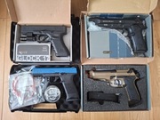 Asg airsoft zestaw replik 2x beretta  6mm 2x Glock 17  4,5mm  1x T4e