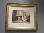 Stary obraz reprint wydruk Urodziny Babci lata 20 George Sheridan