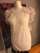 Białe body koronkowe biust 90 uniwersalne