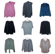 9 x ZESTAW bluza sweter koszula bluzka tunika golf kaptur welur R.44