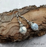 Kolczyki z agatem, labradorytem i hematytem