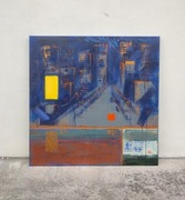 The orange - olej/akryl na płótnie 100x100, loft