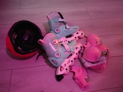 Decathlon Rolki regulowane + zestaw ochraniaczy i kask