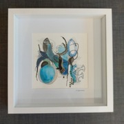 Obrazek 32z32 cm malowany akwarelą i ręcznie wyszywany