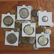 Zestaw ponad 100 Starych Monet Polska IIRP Nike Sobieski Rosja Rubel Antyk