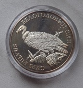 2 srebrne monety 100 rubli z Naddniestrza: sęp i motyl