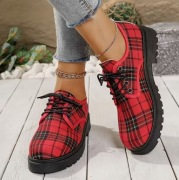 półbuty damskie w czerwoną szkocką kratę EU 40 - wysyłka natychmiast