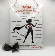 Dyplom z serii "Mama moja Superbohaterka". Prezent na Dzień Matki.