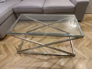 Stolik kawowy szklany srebrny