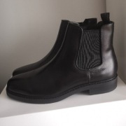 Sztyblety Calvin Klein 40, Skórzane czarne botki 