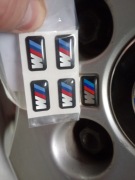 Emblematy naklejki na felgi M Pakiet / M Power BMW OE ASO KPL 4szt.