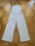 Ogrodniczki damskie letnie ecru lekkie przewiewne bawełniane M 38