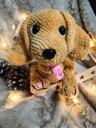 Jamnik szydełkowy maskotka prezent 30cm