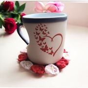 Podkładka pod kubek, szklankę w serduszka, 2 szt WALENTYNKI, DZIEŃ KOBIET