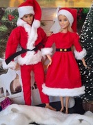 Strój Mikołajowej oraz Mikołaja dla lalek 