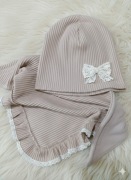 52/54 komplet zestaw wiosenny przejściowy czapka ocieplana chusta polar