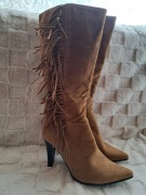 Nowe kozaki na obcasie r. 40 brązowe C'm paris