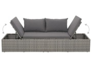 Leżanka ogrodowa vidaXL, polirattan, szara