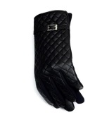 Pikowane Rękawiczki Zimowe –  Ciepłe Vikers model: CZARNE -pasek