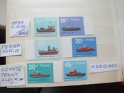 6szt. znaczki pełna seria Fi 3036 margines Polska 1988r. STATKI czyste **