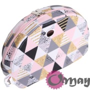 Organizer Obag MOON LIGHT różowy – trójkąty złoty czarny 2 kieszenie | OMAY