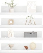 Regał ścienny, bez wiercenia, zestaw 4 sztuk, białe, akrylowe