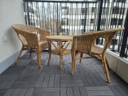 Meble ogrodowe balkonowe rattan naturalny