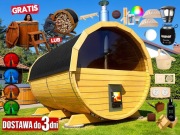 SAUNA Ogrodowa 300cm + PRZEBIERALNIA + OKNO 50% +GRATIS Beczka 500L =Wycena