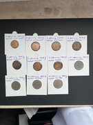 Zestaw 11 sztuk monet 2 i 10 pfennig. Niemcy - cesarstwo niemieckie do 1918