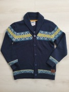 sweterek granat w czerwone renifery H&M 128 stan idealny