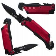 NÓŻ RATUNKOWY Z PIŁĄ DO CIĘCIA LIN KANDAR CZERWONY