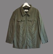 Damska zielona koszula w paski z długim rękawem My Line uniwersalna