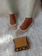 (38) ASOS Design/ Białe baleriny ażurowe z Londynu, NOWE 