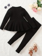 Legginsy prążkowane komplet dla dziewczynki 