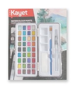 akwarelki 36 kolorów Kayet, komplet farb akwarelowych kayet w pudełku