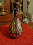 Wazon secesja mosiądz emalia  nikiel