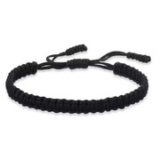 CZARNY SZNUREK BRANSOLETKA CZARNA SZNURKOWA OCHRONNA KABAŁA 5 mm