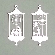 Scrapki Papierowe - Boże Narodzenie Latarenki Panel Żłóbek Pasterze 2 szt.