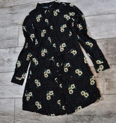 H&M koszulowa sukienka w kwiaty groszki M