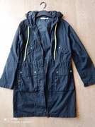 Ellos By Sweden Czarna Kurtka Parka unisex Kaptur 38/M młodzieżowa