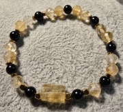 Bransoletka czarny turmalin z dodatkiem cytrynu