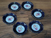 Stary zestaw konfitórówek Ilmenau Grof Von Henneberg Echt kobalt