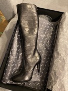 Kozaki włoskie FABI, skóra naturalna, czarne 37.5, nowe