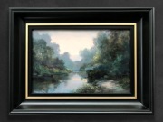 "Wisłok rano" Kazimierz Bać obraz olejny 20x30