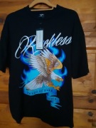 Koszula - t-shirt  czarna ozdobna meska XS