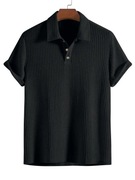 Sportowa Koszulka Polo Old Money Męska - Czarna XXL