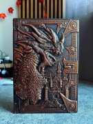 Brązowy notes 3D ze smokiem – A5 Fantasy Journal || magiczny prezent