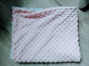 Kocyk minky różowy 75x50